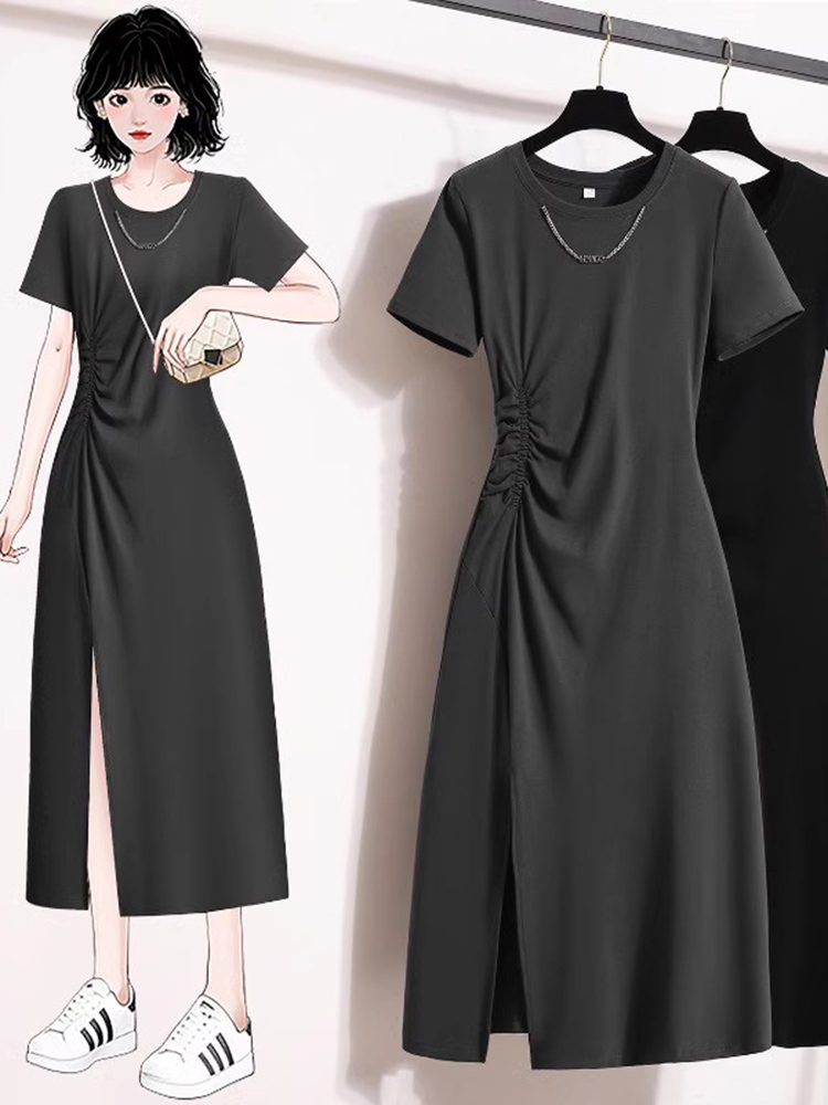 Casual Elegant Short Sleeve Dr - Korean Style A Line Shirt Dress 评论和价格