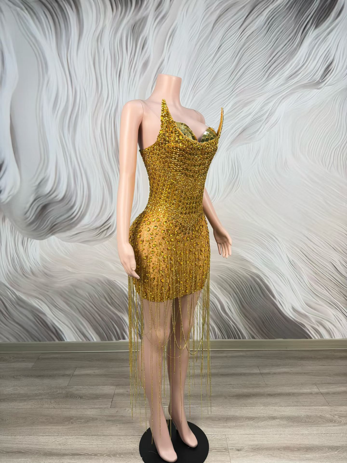 Birthday Celebrate Party Gold  - Sparkly Rhinestone Club Party Dress 评论和价格