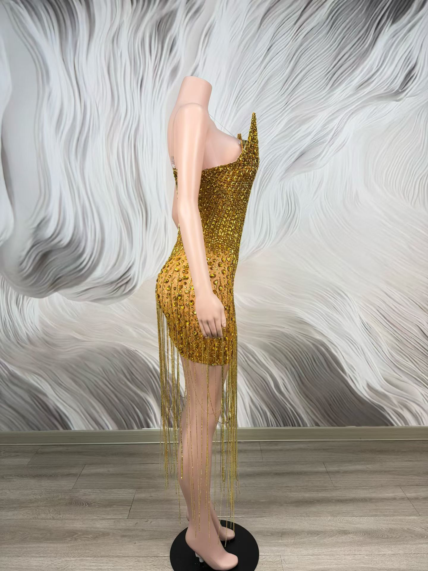Birthday Celebrate Party Gold  - Sparkly Rhinestone Club Party Dress 评论和价格